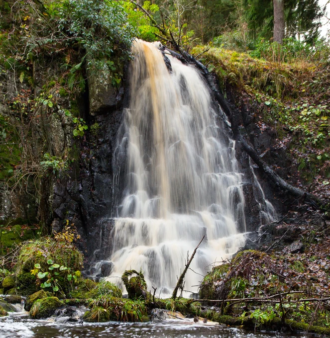 A waterfall