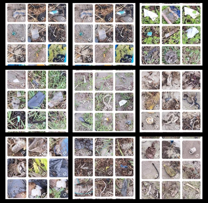Collage of littered items