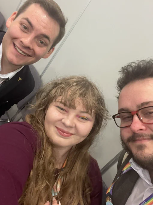 Katharine with two young men