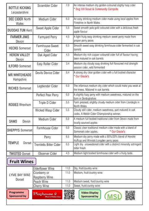 Page 4 of the Oldham beer and cider festival 2025 programme