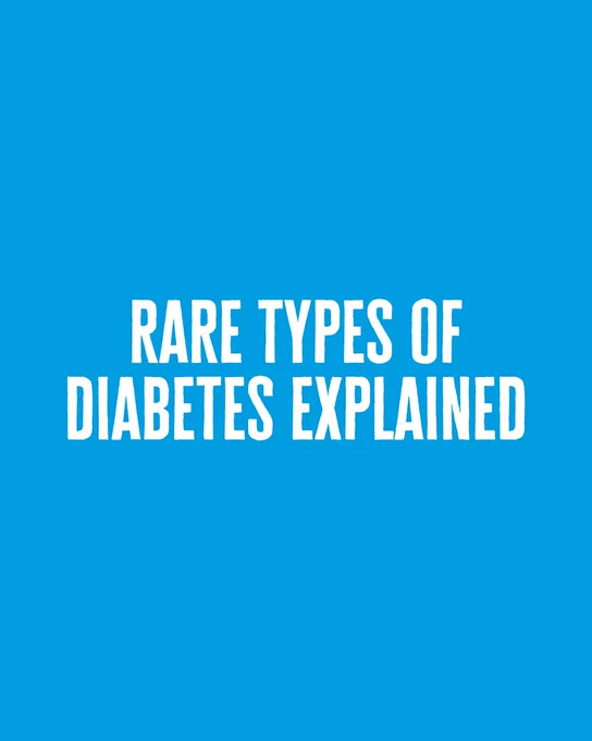 The image shows text that reads 'rare types of diabetes explained'. 