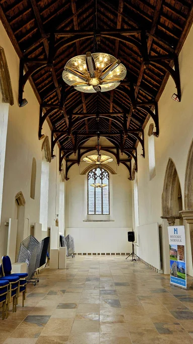 The interior of Becket's Chapel, Wymondham. 