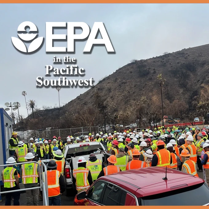 EPA's emegency responders at an LA fire site