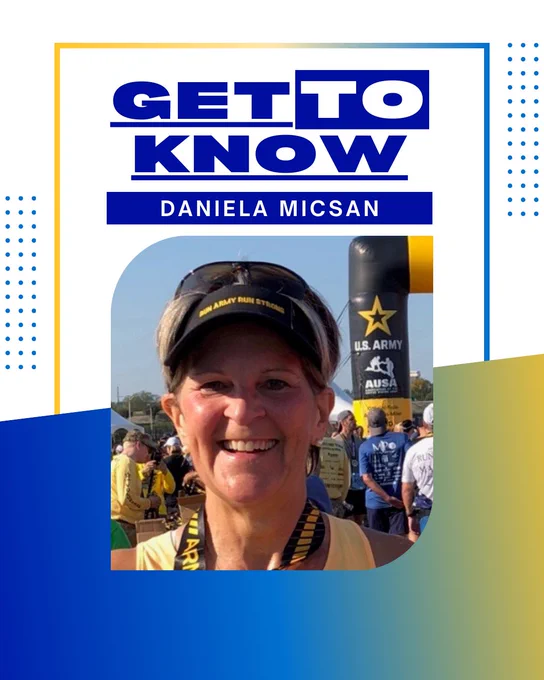 Picture of Daniela Micsan- running the Boston Marathon presented by Bank of America to support the UMass ALS Cellucci Fund.