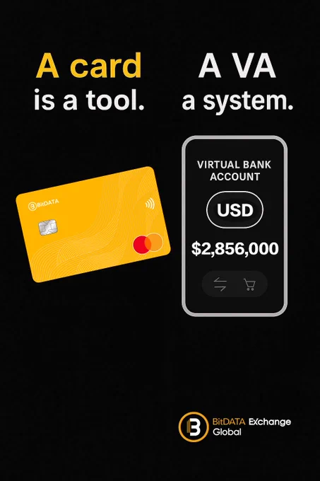 Most people think they need a crypto card.
What they actually need is a virtual bank account that can receive, hold, and spend USDT.

A card is a tool.
A VA is a system.

That’s the real product @BitDATAExchange offers.

#CryptoInfra #VirtualAccount #USDT #RealWorldUtility