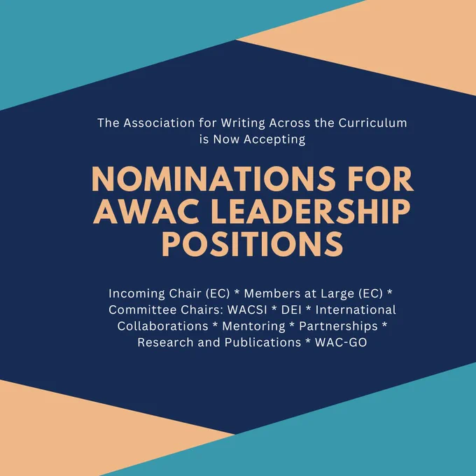 AWAC social media post that announces call for AWAC leadership position nominations.