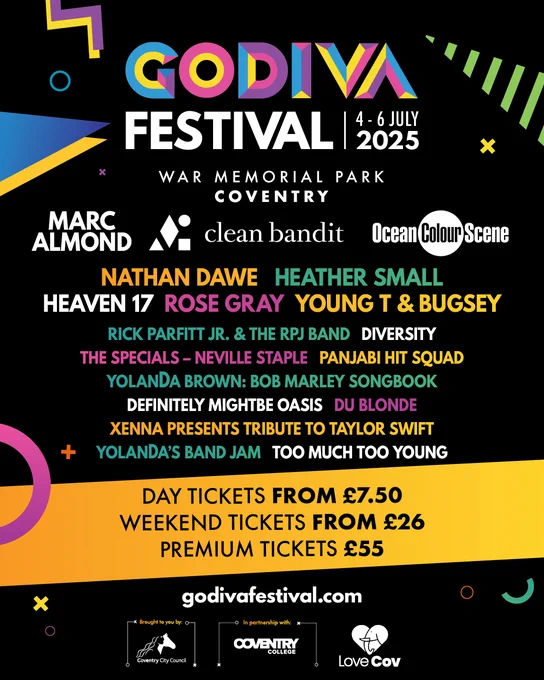 The Godiva Festival line-up and ticket prices