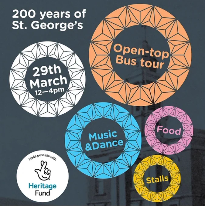 200 years of St George's promotion poster with coloured logos