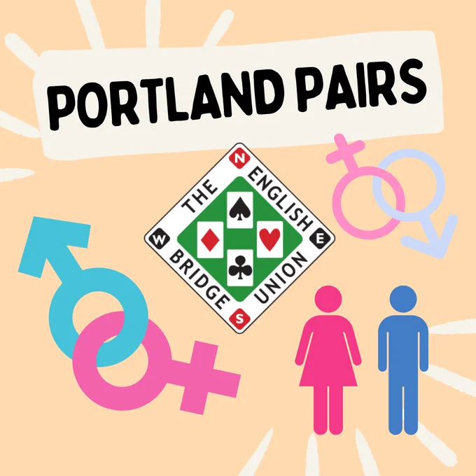Text "Portland Pairs" and graphics of the male and female symbols and EBU logo