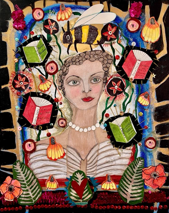 "Books Pollinate Our Brain Gardens" artwork by Blair Hobbs