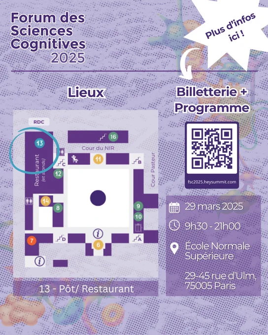 Plan des lieux et code QR de la billetterie. Toutes les informations sont sur le lien "FSC 2025 Billetterie" dans notre bio
