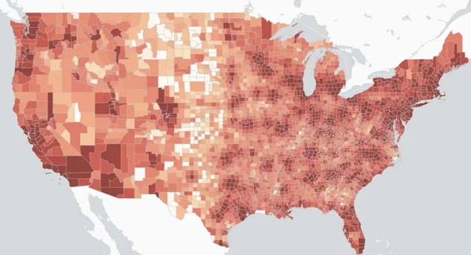US map via scienceimpacts.org showing economic loss via WH imposed cuts of IDC to 15% as part of Feb 7 executive order.