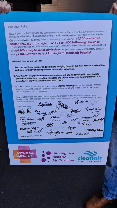 Open letter to West Midlands Mayor Richard Parker signed by local campigners