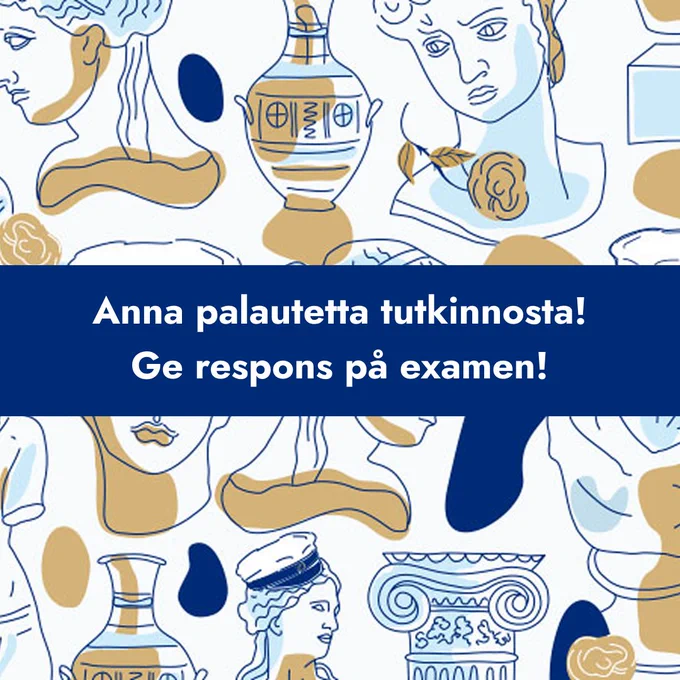 Kuvituskuva ja teksti anna palautetta tutkinnosta, ge respons på examen.