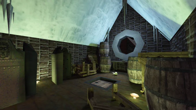 Screenshot from the mission A Very Thiefy Christmas Special for Thief 2, running on my Force Tech game engine