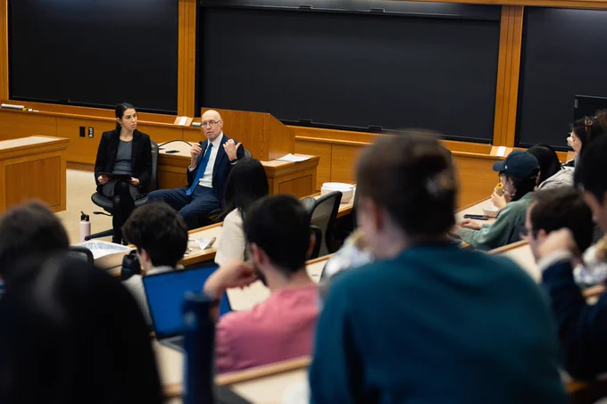 Former Deputy Solicitor General Dreeben speaking to a room of students.