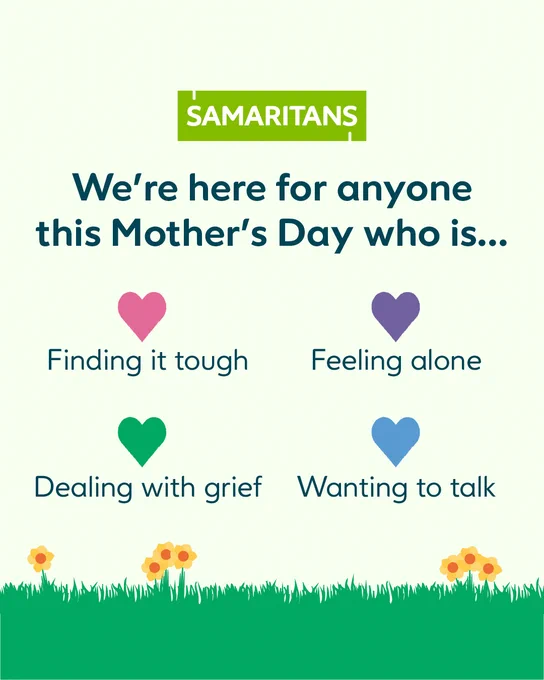 We're here for anyone this Mother's day who is...

Finding it tough
feeling alone
Dealing with Grief
Wanting to Talk