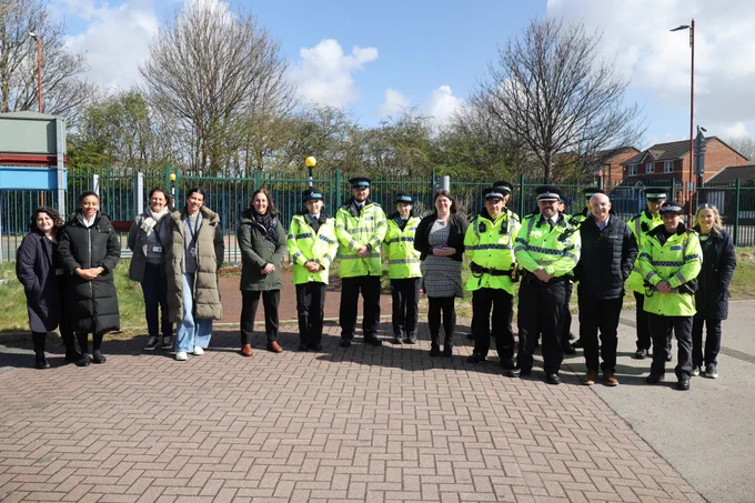 Emily Spurrell joins partner representatives and local policing team in Garston