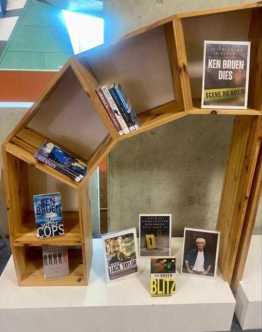 Books by Ken Bruen on display in ATU Library Dublin Rd. Galway. 