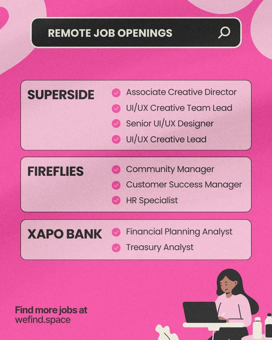 Remote Creative Director jobs, UI/UX remote jobs, UI/UX designer remote work, UI/UX creative careers, remote team lead positions, virtual community manager roles, remote people operations jobs, HR specialist remote opportunities, customer success manager remote roles, remote financial planning analyst jobs, treasury analyst work-from-home opportunities, remote tech and design careers, fully remote creative roles, virtual leadership jobs, online HR and operations careers, remote SaaS jobs, flexible work UI/UX, distributed team jobs, hiring for remote professionals, FIND Services remote job openings, trending remote jobs 2025