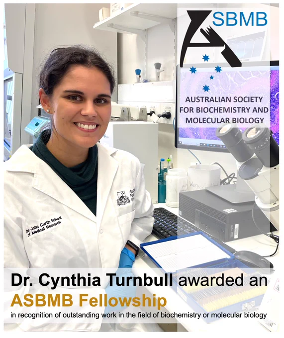 Dr. Cynthia Turnbull from our lab has been awarded an ASBMB Fellowship in 2025 for outstanding work in the field of biochemistry or molecular biology, April 2025