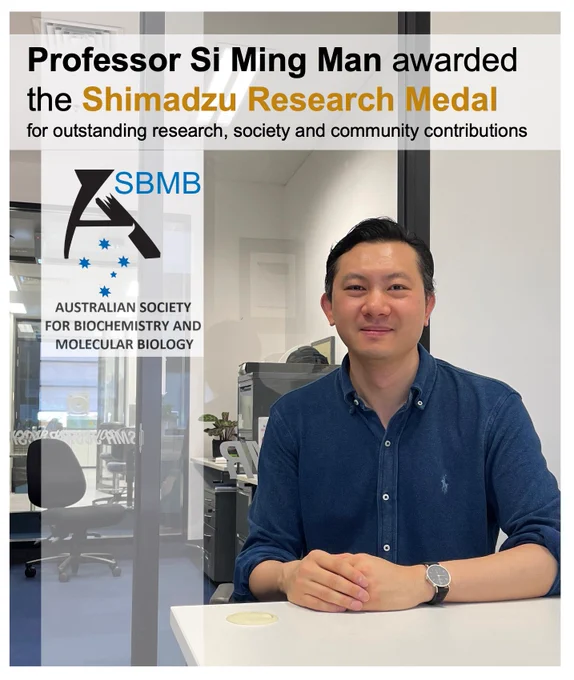 Professor Si Ming Man awarded the Shimadzu Research Medal
for outstanding research, society and community contributions, April 2025.
