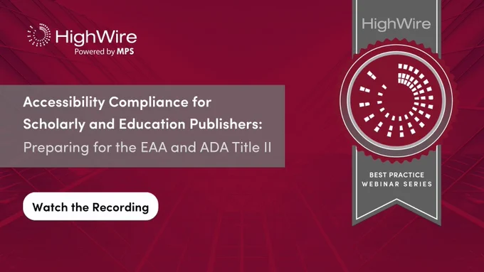 Recording link of HighWire's accessibility webinar