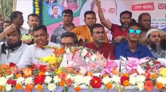 25th February, 2025.
 We are at the prize distribution ceremony of the final game of the Arafat Rahman Koko Memorial Football Tournament organized at Mirkadim.  District BNP Member Secretary Alhaj Mohammad Mohiuddin Bhai was present as a special guest.