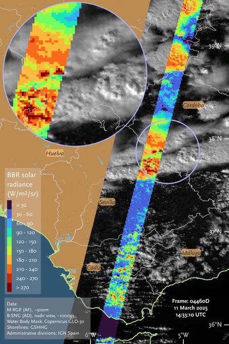 EarthCARE’s Broadband Radiometer observes major thunderstorms in Spain