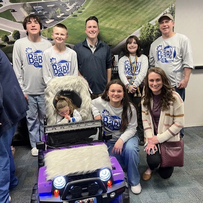 EMS GoBabyGo! groups at the school board meeting. 