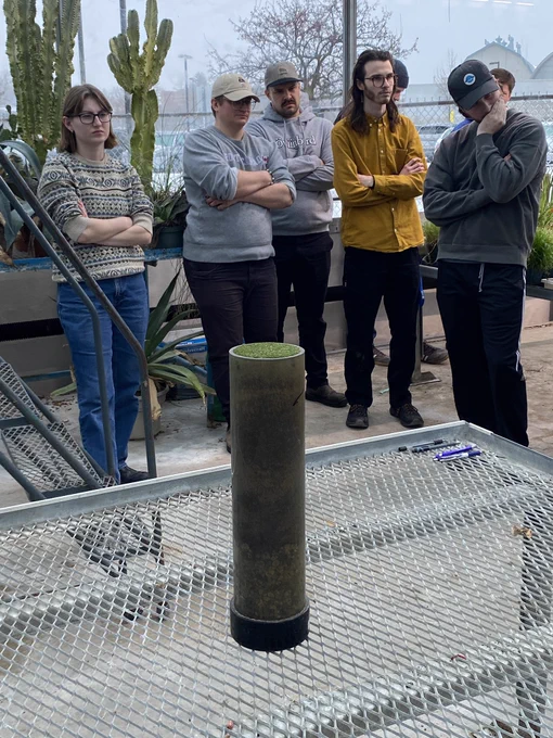 An example of a mini golf course green built in a PVC tube