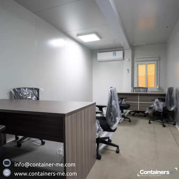 temporary or permanent office made using modular prefab mobile container