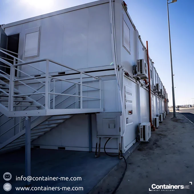 temporary or permanent office made using modular prefab mobile container