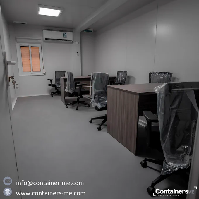 temporary or permanent office made using modular prefab mobile container