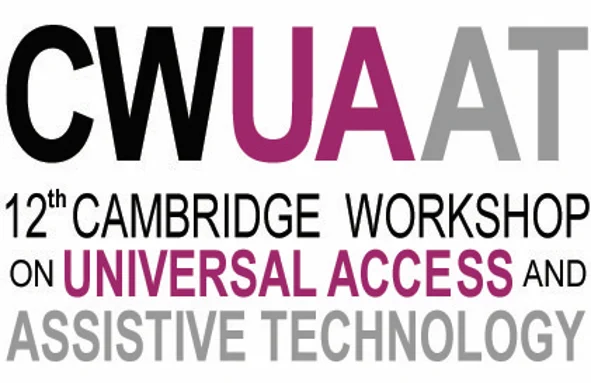 Conference logo with the words 12th Cambridge Workshop on universal access and assistive technology.