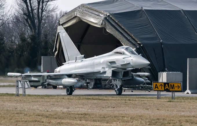 RAF Typhoon at Malbork Air Base, Poland.