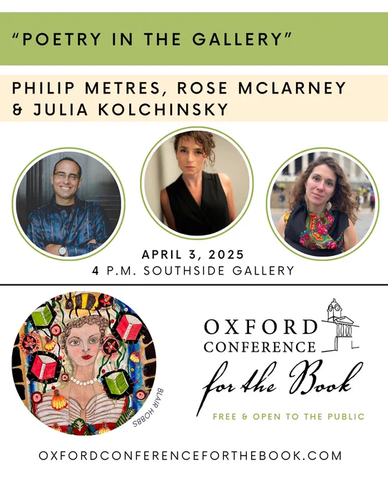 Poetry in the Gallery April 3 at 4 p.m.