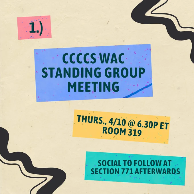AWAC social media post describing time and location of WAC standing group-sponsored panel