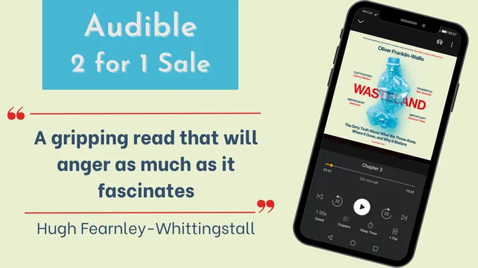 Audio cover of Wasteland by Oliver Franklin Wallis. Audible 2 for 1 Sale. ‘A gripping read that will anger as much as it fascinates’ Hugh Fearnley-Whittingstall
