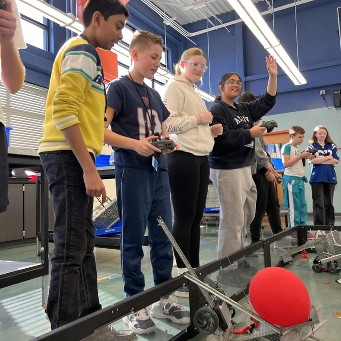 Automation & Robotics students are testing their balloon demo derby designs. 