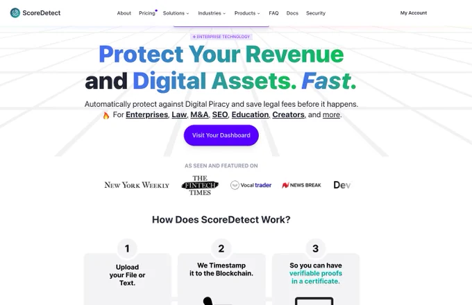 ScoreDetect homepage