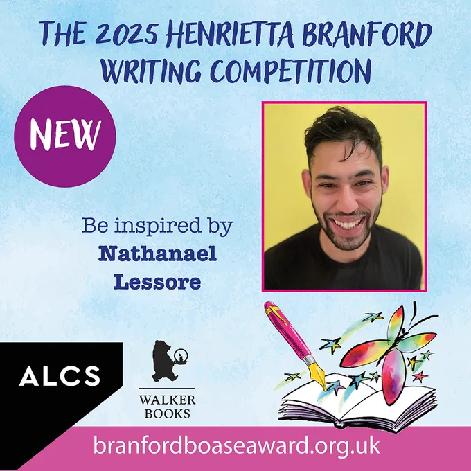 Graphic advertising the Henrietta Branford Writing Competition, the annual competition for young people which runs in conjunction with the Branford Boase Award. This year’s theme for the Henrietta Branford Writing Competition is inspired by the book that won the Branford Boase Award in 2024, Steady For This by Nathanael Lessore. Nathanael’s book is bright, funny, joyful and fresh; it makes readers laugh out loud.What the judges of the Henrietta Branford Writing Competition are looking for this year are pieces of writing that will put smiles on their faces, even better, make them chuckle or laugh out loud!

You may choose whatever you want to write from the following:

    Ideas from your imagination or something that really happened.
    A short story or a description (no more than 600 words).
    A poem; or song lyric (no more than 40 lines).
    Rap lyrics, in honour of the star of Steady For This, Shaun, aka MC Growls
    You can write less than 600 words or 40 lines but not more.

