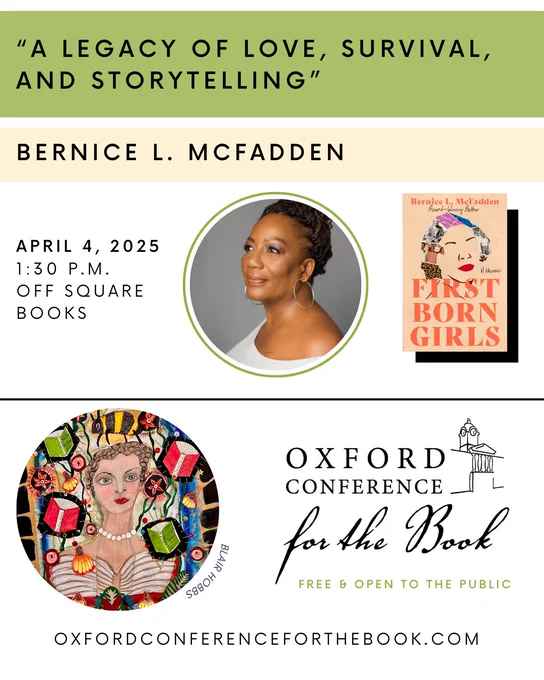 Bernice McFadden at 1:30 at Off Square Books