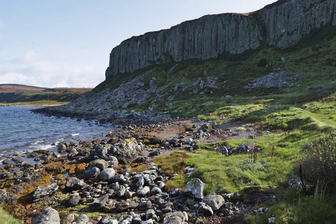 The Drumadoon Sill, exposed as a cliff on the Arran Shore.