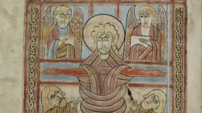 Detail from a Crucifixion scene in St. Gallen, Stiftsbibliothek, Cod. Sang 51, p. 266. © Stiftsbibliothek St. Gallen