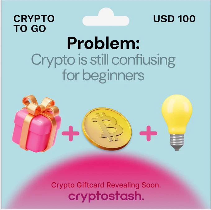 Problem: Crypto is confusing for beginners.

Solution: We made it giftable. 🎁💡

Cryptostash = the first crypto gift card for normies.

Become part of the Community and Mission!
Join now - its free ! #giftcard  #cryptostash  [img:GQLlPSbZ_]