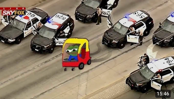 Apu in car chase in toy car