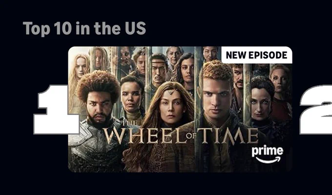 Screenshot of The Wheel of Time in the #1 spot in the US on the Prime Video app
