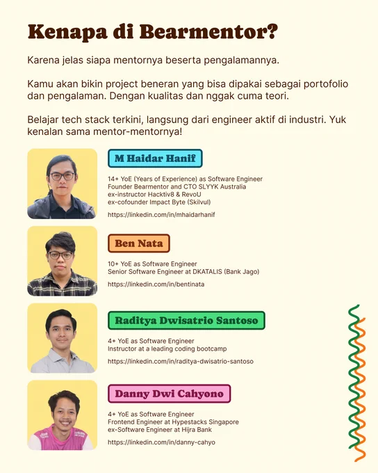 Kenapa di Bearmentor? Siapa mentornya?