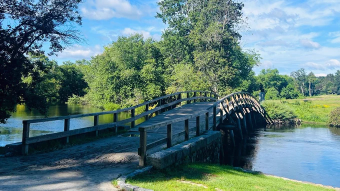 At Concord's North Bridge, visitors can see the place where, on April 19, 1775, Colonial militia men fired the famous "shot heard 'round the world."